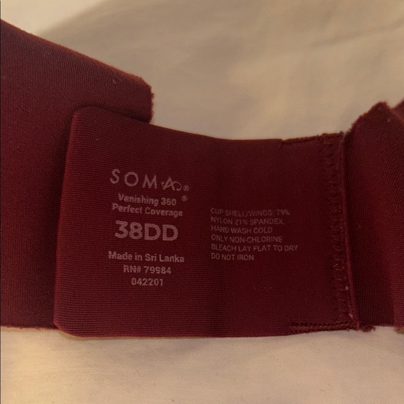 Elegant Burgundy Women's Soma Bra - Picture 2 of 7